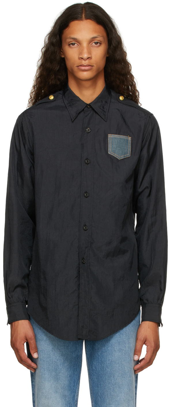 Maison Margiela Chemise noire en nylon SSENSE France