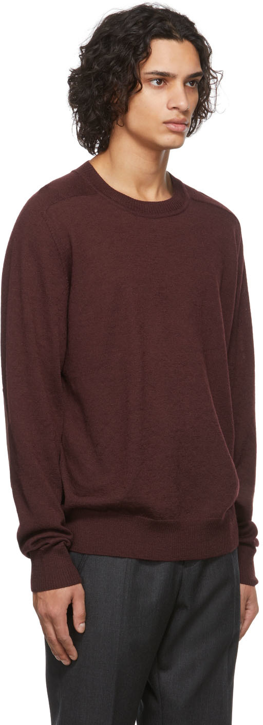 Maison Margiela Burgundy Elbow Patch Sweater | Smart Closet