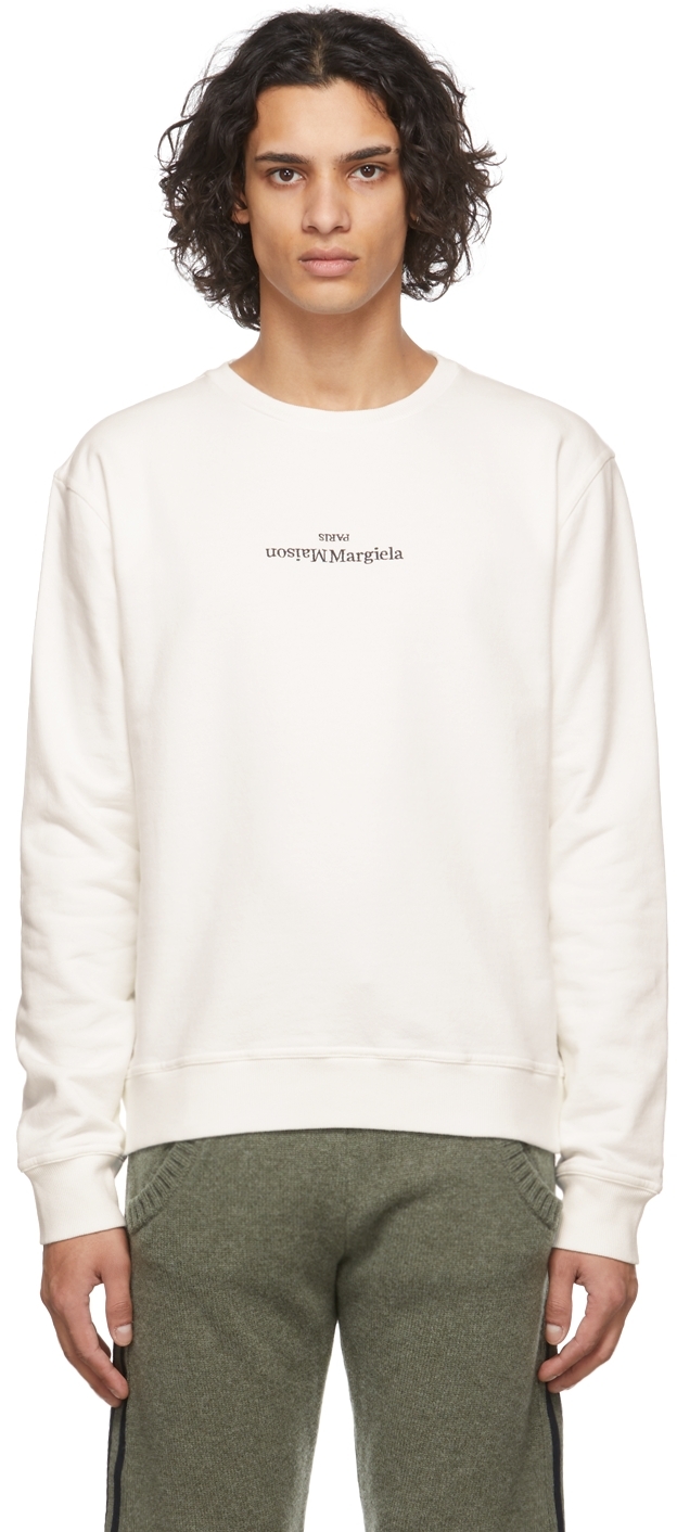 一番の マルタンマルジェラ レディース パーカー スウェットシャツ アウター Sweatshirt off white