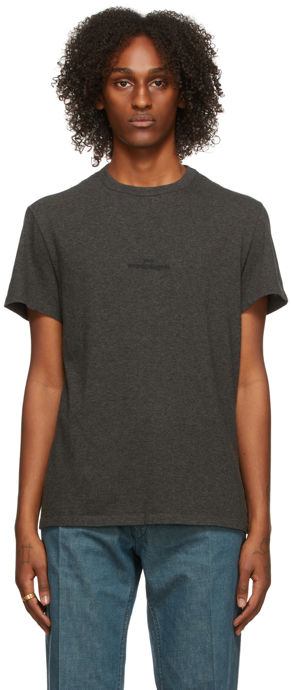 Maison Margiela Grey Jersey Logo T-Shirt