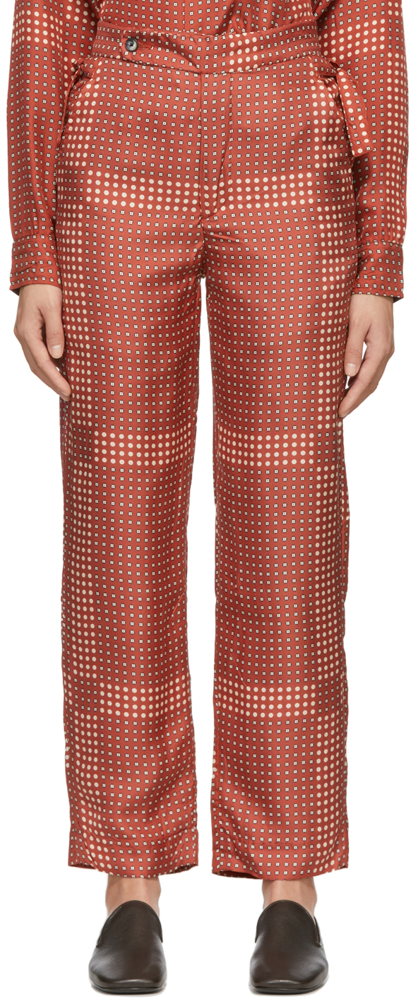 Bode SSENSE Exclusive Red Shelter Plaid Trousers
