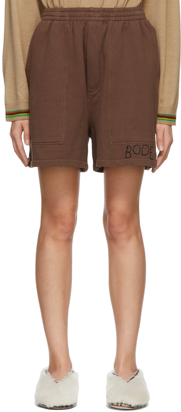Bode SSENSE Exclusive Brown Rugby Shorts