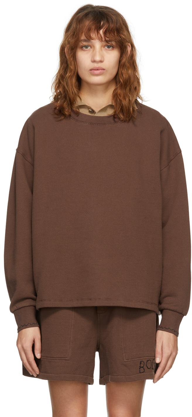Bode SSENSE Exclusive Brown Pullover Sweatshirt
