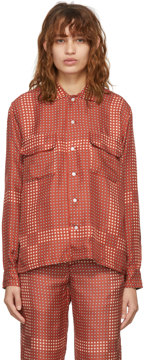 Bode SSENSE Exclusive Red Limited Edition Shelter Plaid Shirt