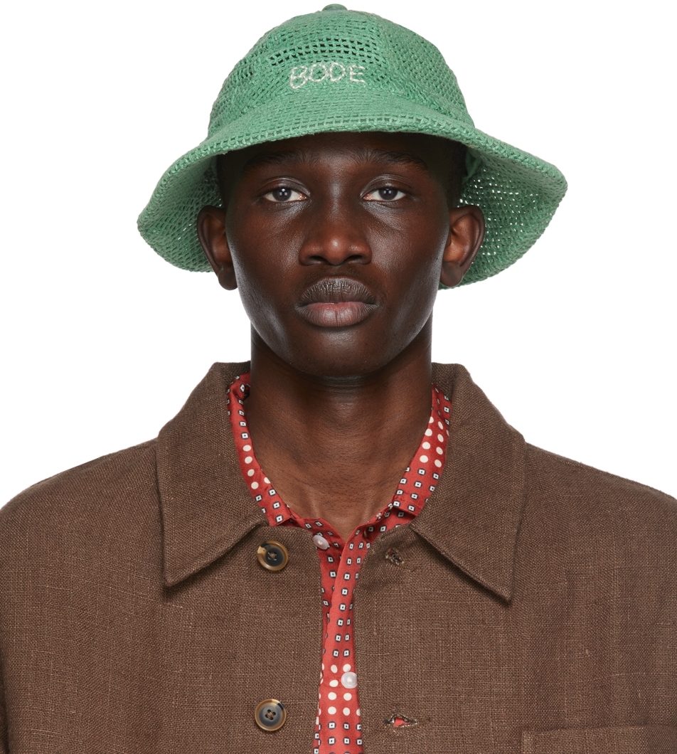 Bode SSENSE Exclusive Green Mesh Bucket Hat | Smart Closet