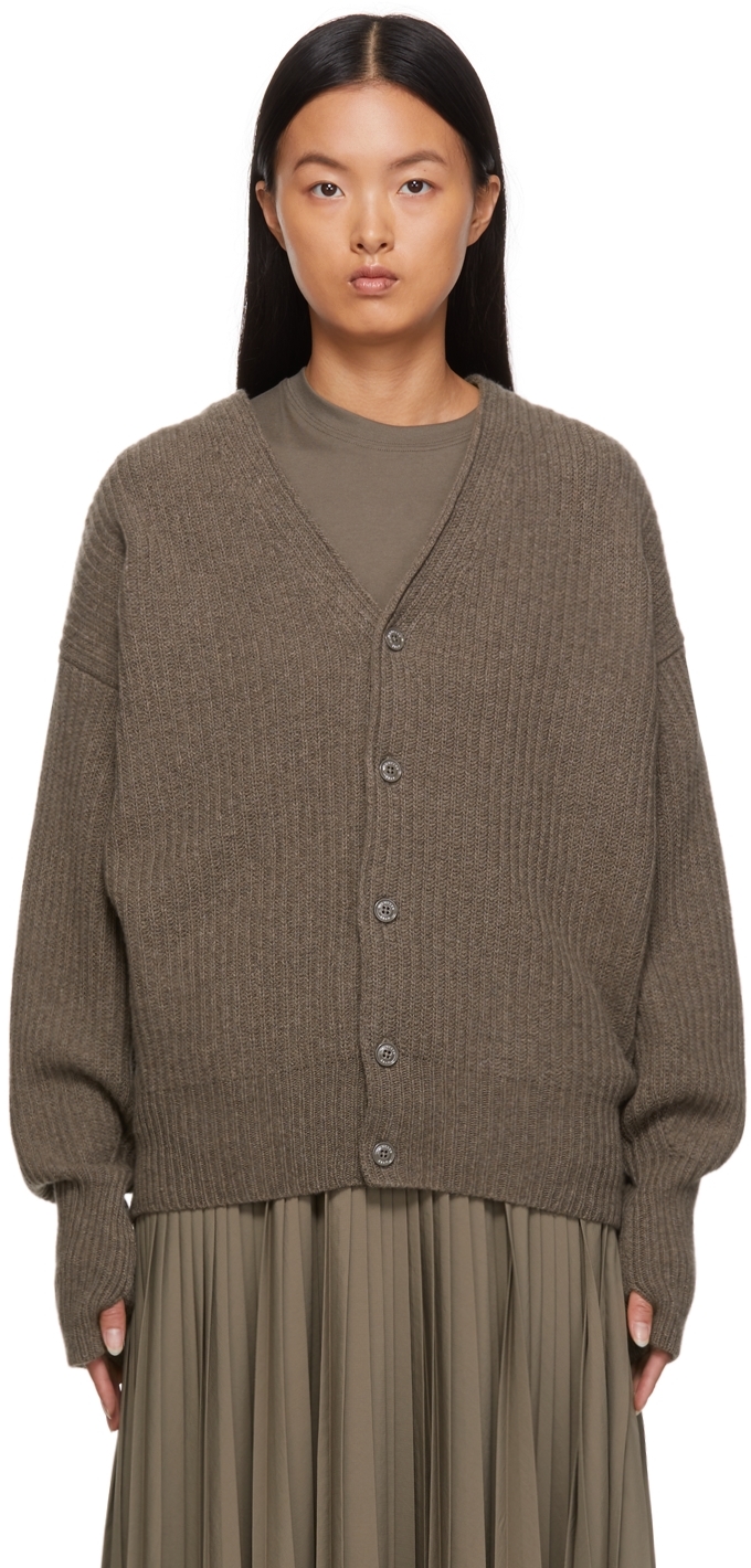Moncler Genius: Taupe Cashmere & Wool Cardigan | SSENSE