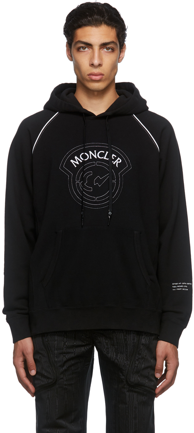 Moncler Genius 7 Moncler FRGMT Hiroshi Fujiwara Black Logo Hoodie