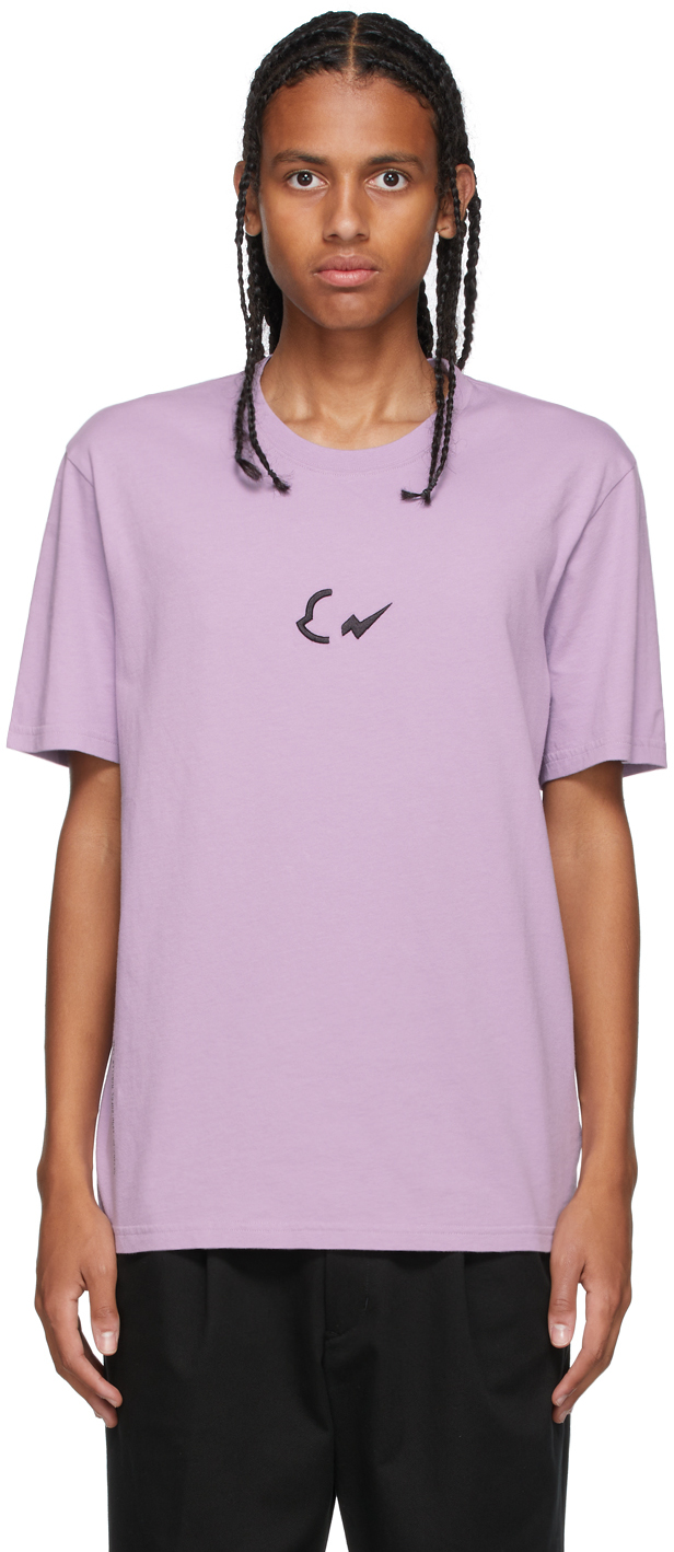 7 Moncler FRGMT Hiroshi Fujiwara Purple Embroidered Logo T-Shirt