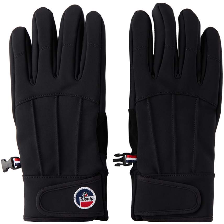 Fusalp Black Glacier M Leather Nylon Gloves