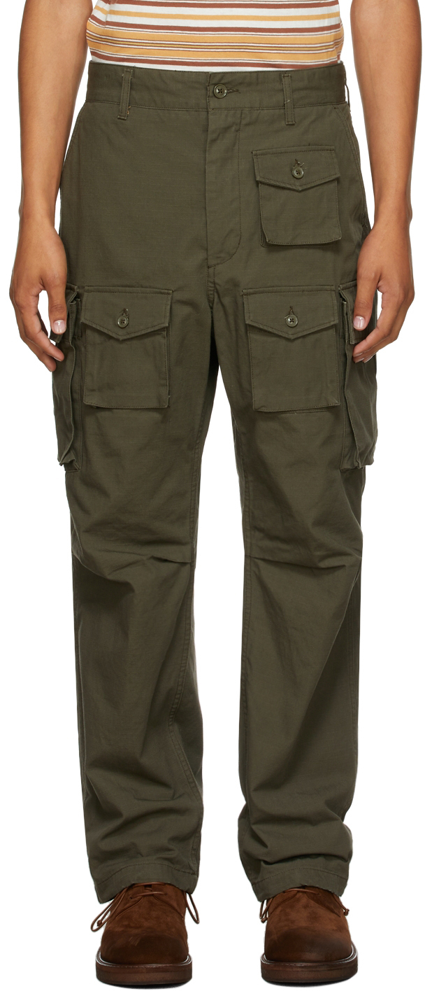 Engineered Garments: Khaki Ripstop FA Cargo Pants | SSENSE Canada