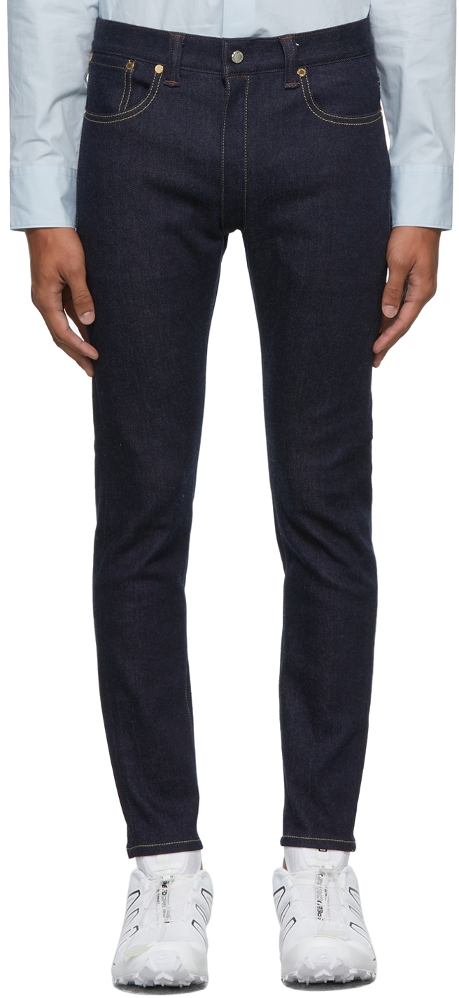 Blue 5 Pockets Separate Skinny Jeans by Fumito Ganryu on Sale