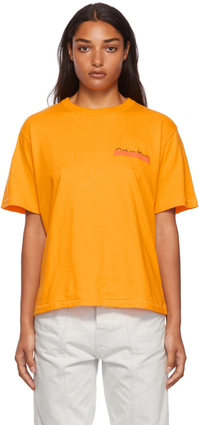Heron Preston for Calvin Klein: Orange Season 2 Heavy Weight T-Shirt |  SSENSE