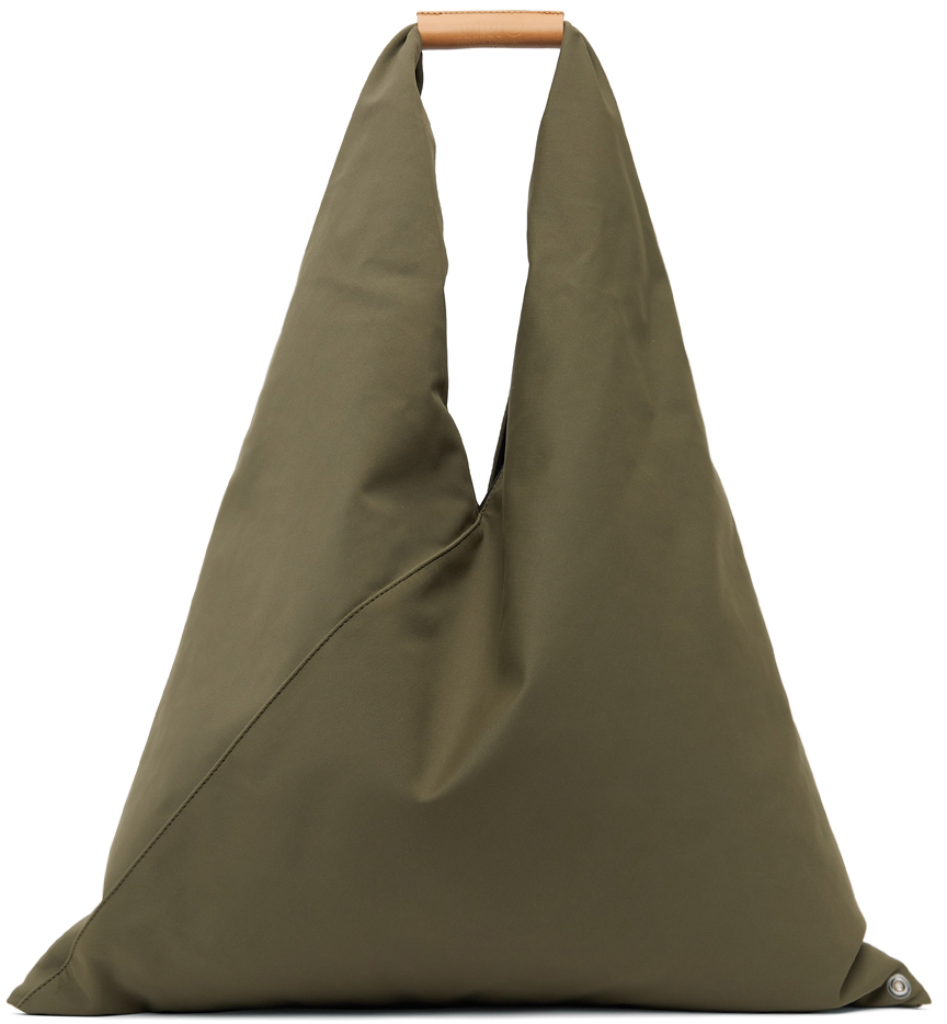 MM6 Maison Margiela Khaki Padded Medium Triangle Tote | Smart Closet