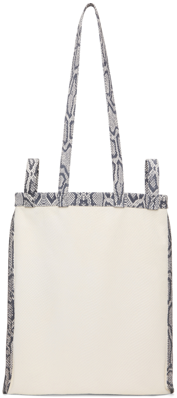 MM6 Maison Margiela Off-White Snake Small Four Handle Berlin Tote