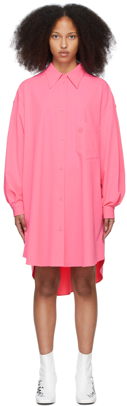 SSENSE Exclusive Pink Twill Shirt Dress