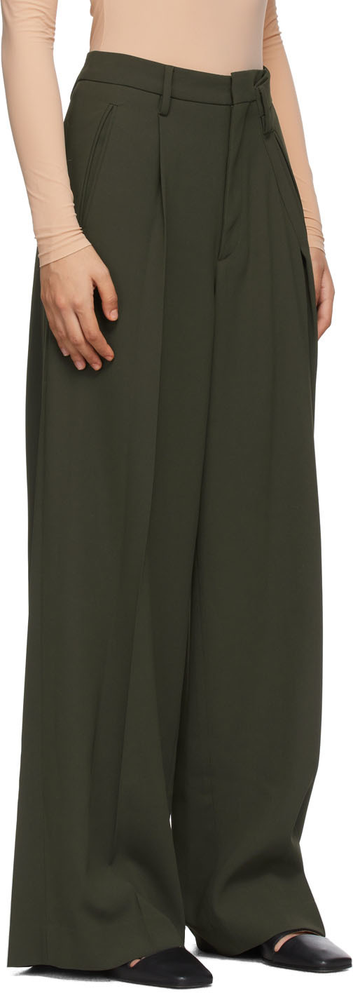 MM6 Maison Margiela Khaki Distorted Trousers | Smart Closet