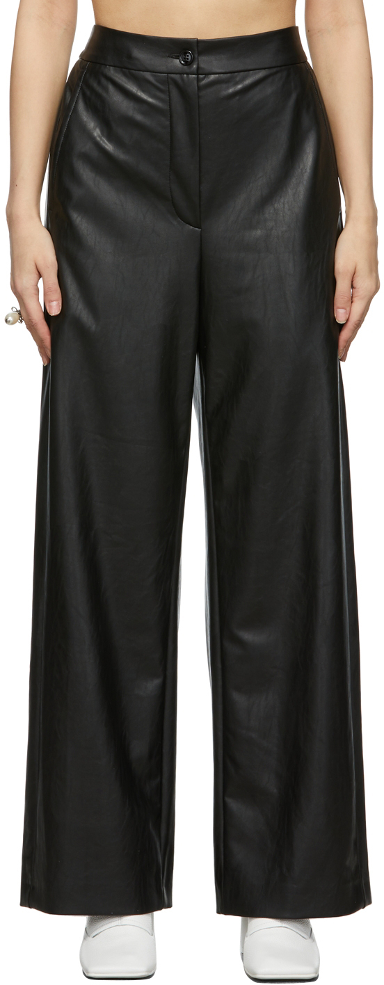 MM6 Maison Margiela faux-leather wide-leg Trousers - Farfetch