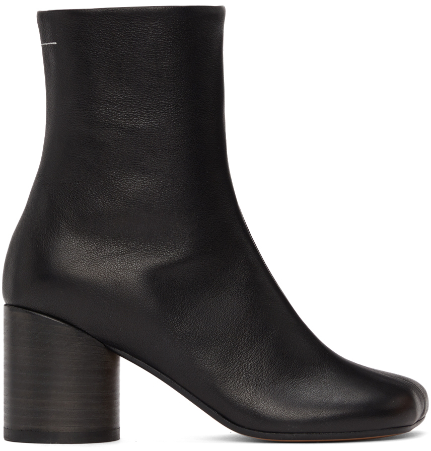 Black Anatomic Ankle Boots by MM6 Maison Margiela on Sale