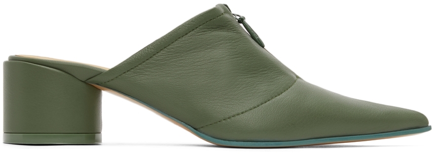 MM6 Maison Margiela Green Pointed Mules