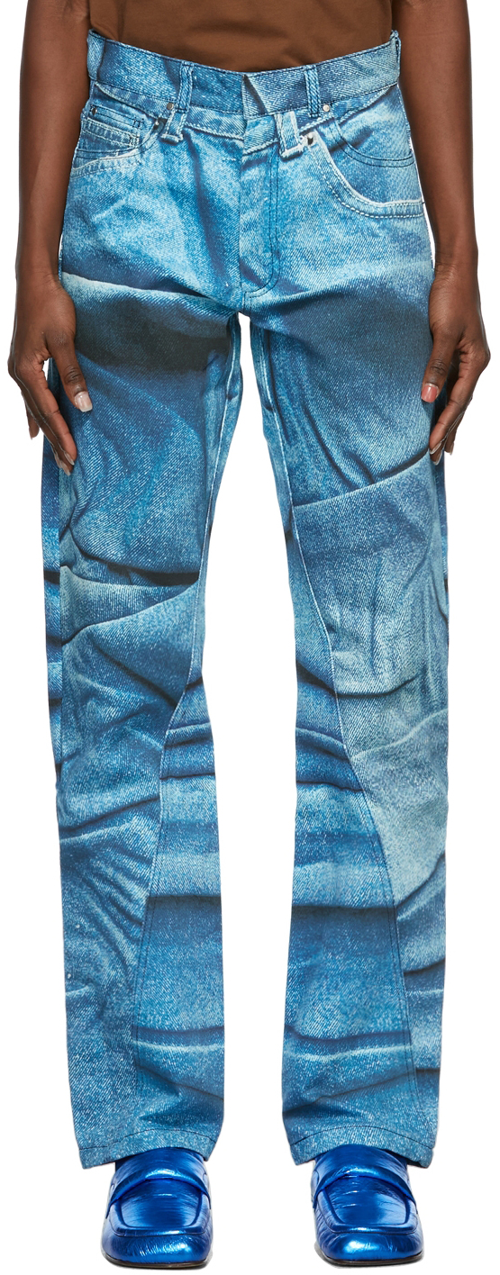 Bianca Saunders: Blue Wrangler Edition Ideal Invite Jeans | SSENSE