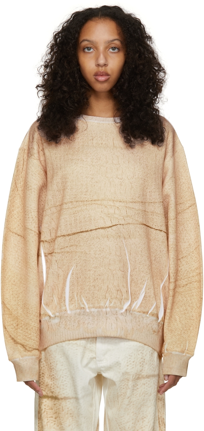 Beige Knit Where Sweatshirt