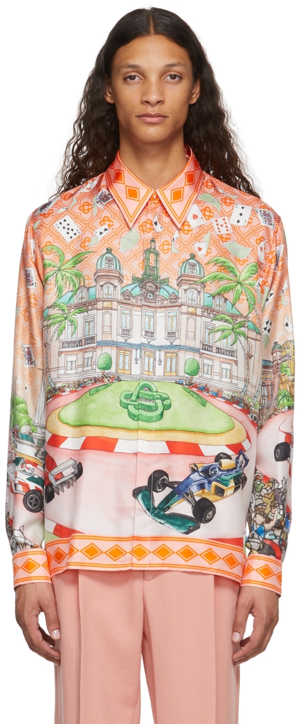 Multicolor Printed Silk Twill Shirt by Casablanca on Sale