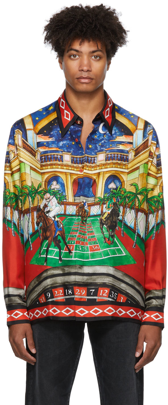 Casablanca Multicolor Silk 'Le Chevaux' Shirt