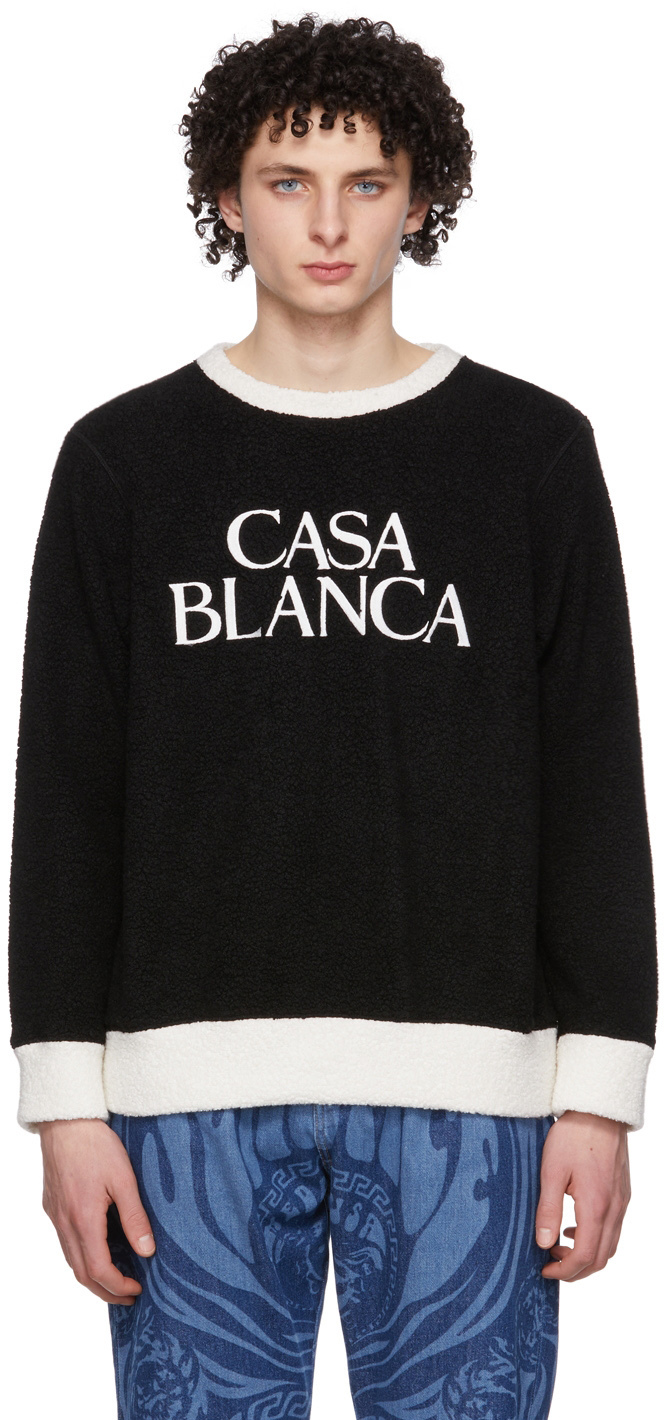 Casablanca Black & White Embroidered Sweatshirt