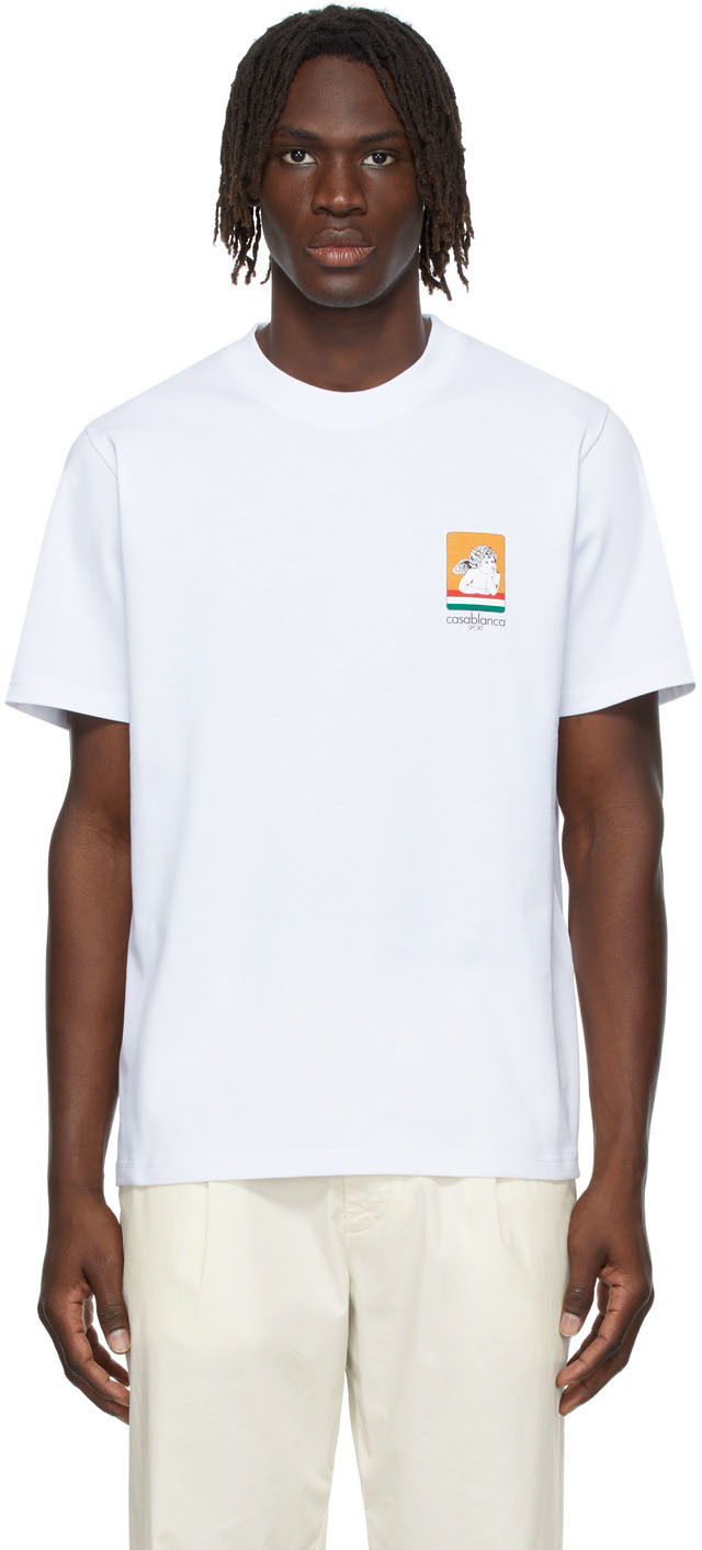 Casablanca Cotton Racing Cherub Double Sided T Shirt Ssense