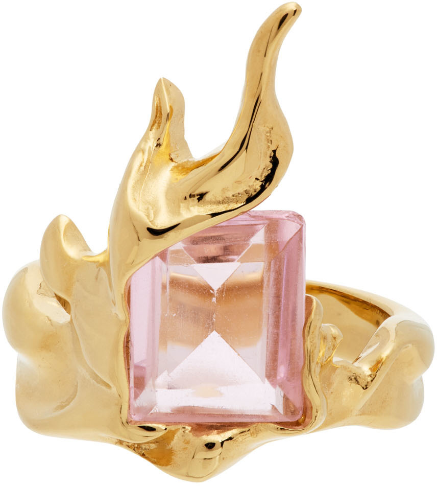 Alan Crocetti Gold & Pink Flare Ring | Smart Closet