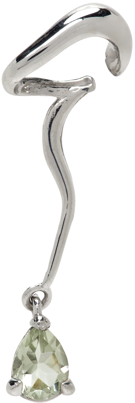 Silver Alan Crocetti Edition Logo Earrings Ssense Uomo Accessori Gioielli Orecchini 