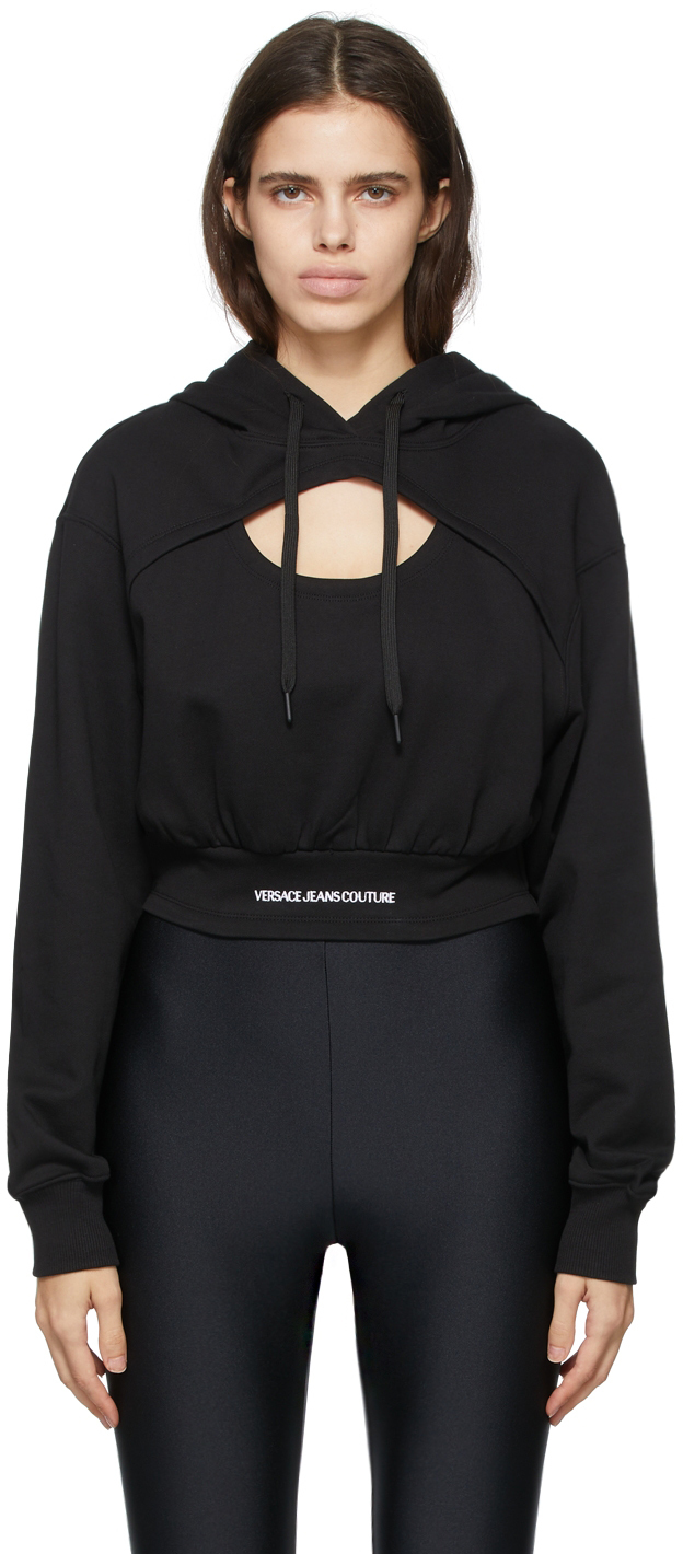 black cut out hoodie