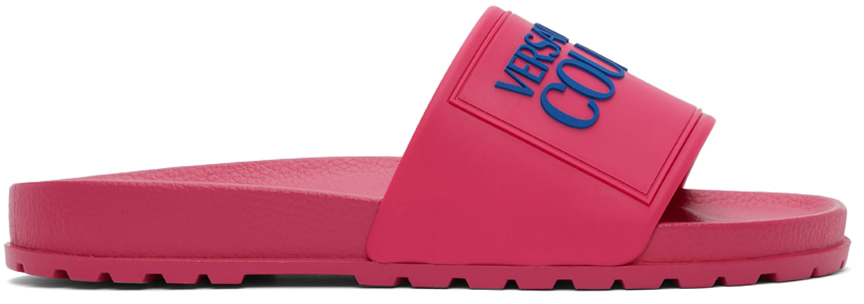 Versace Jeans Couture Pink Logo Slides