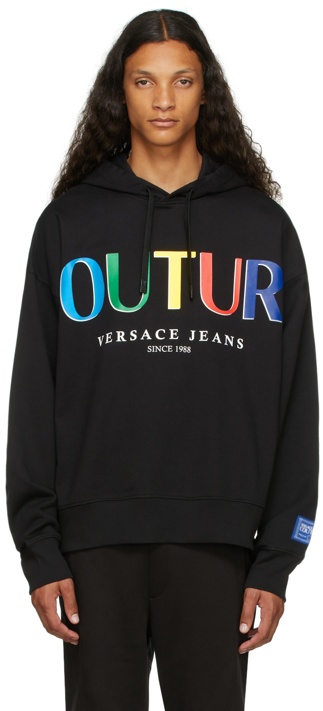 Jeans Couture: Black & Multicolor Logo | SSENSE