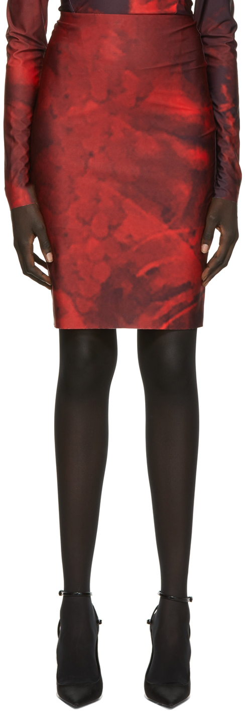 Sia Arnika SSENSE Exclusive Red & Black Pencil Skirt