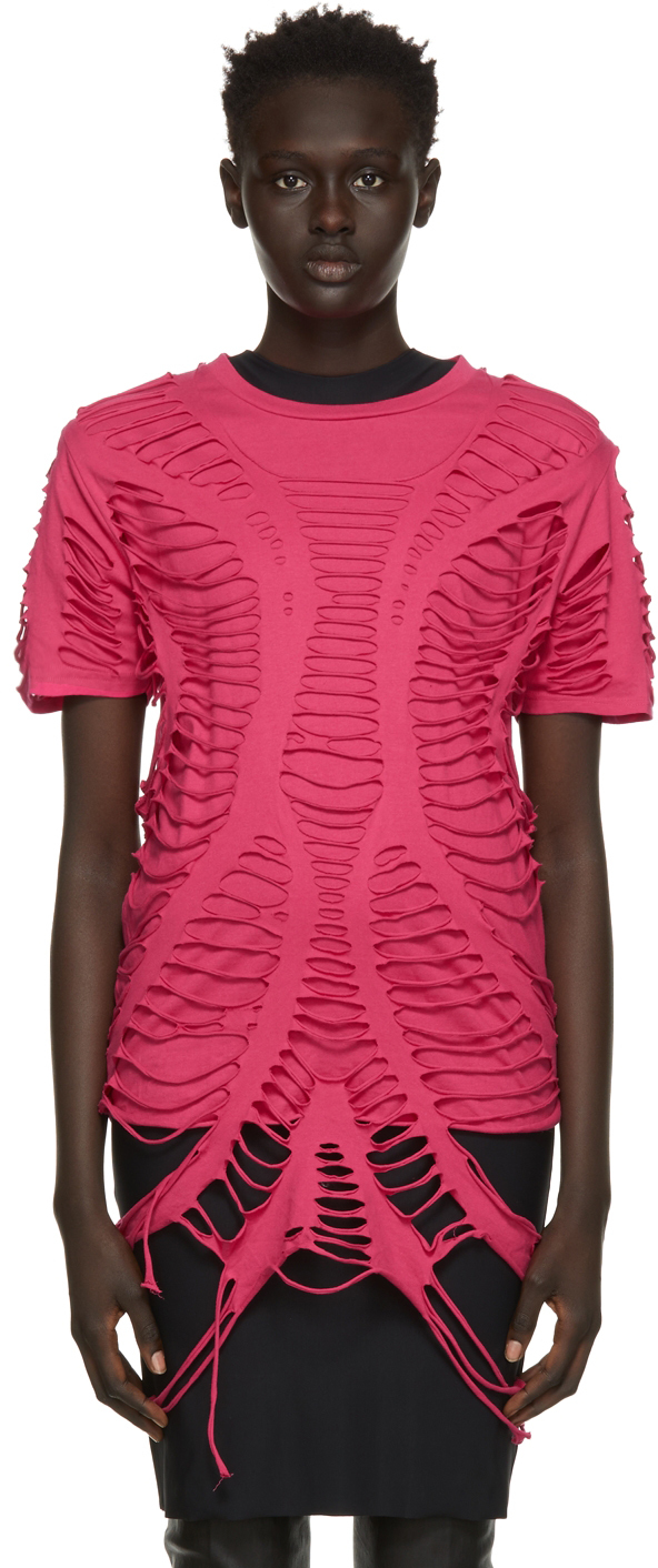 SSENSE Exclusive Pink Jersey Oversized T-Shirt