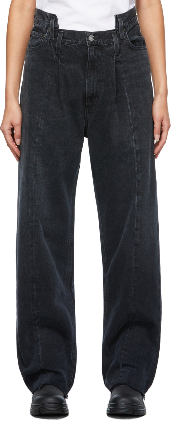 AGOLDE Black Pieced Angled Jeans 