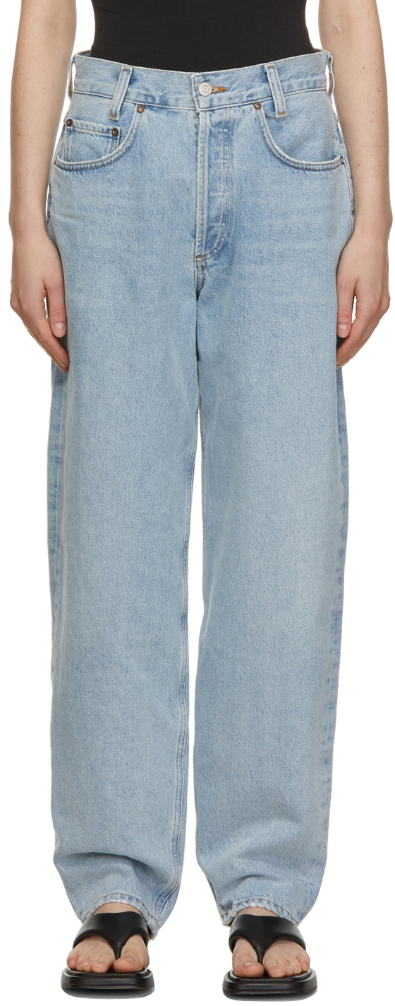 AGOLDE Blue Tapered Baggy Jeans
