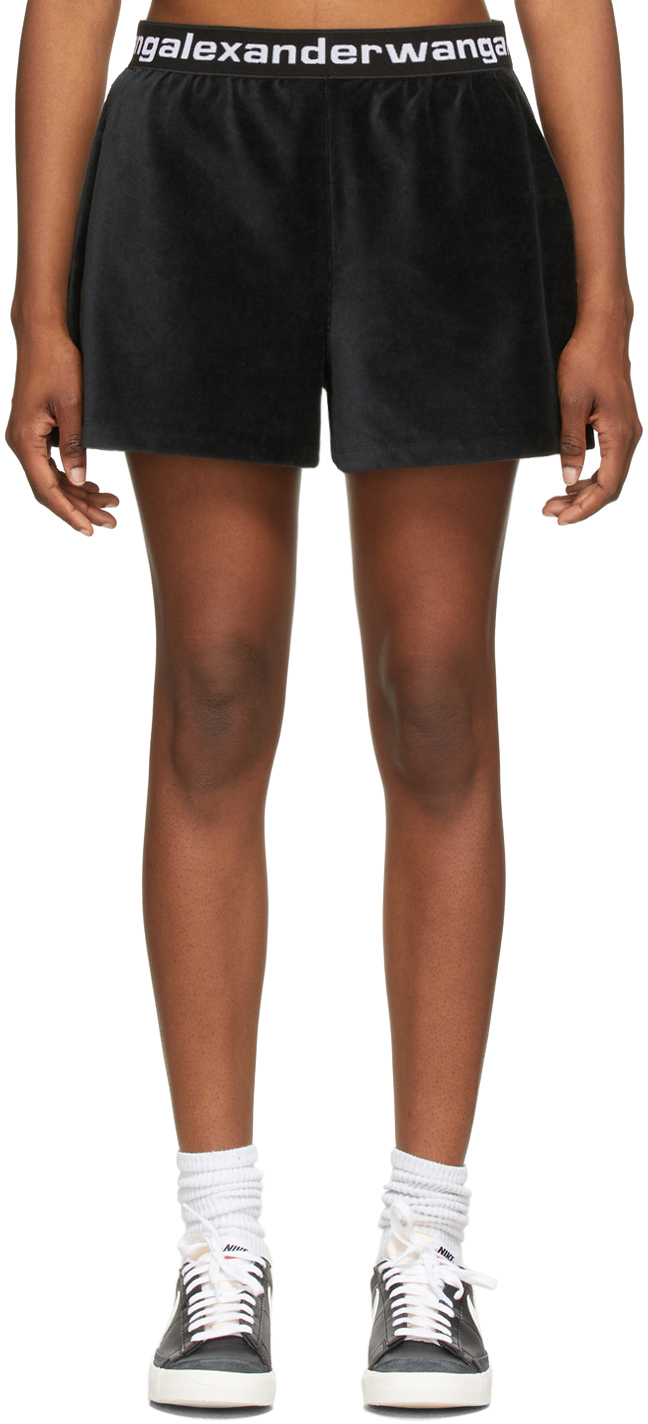 Black Stretch Corduroy Shorts