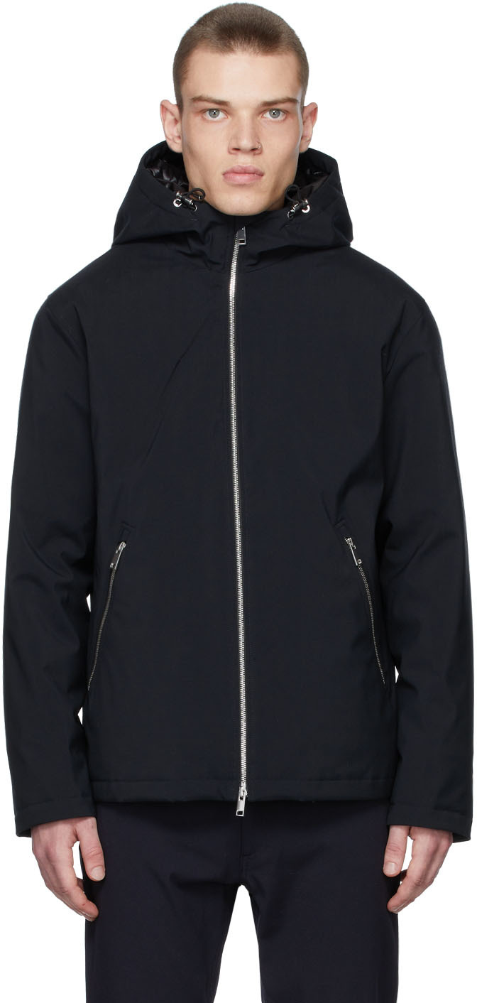 Black Bond Wool Down Jacket by Theory on Sale