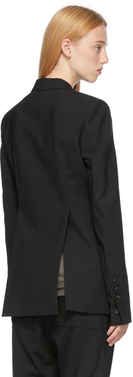 Rick Owens Black Virgin Wool Paper Finish Blazer | Smart Closet