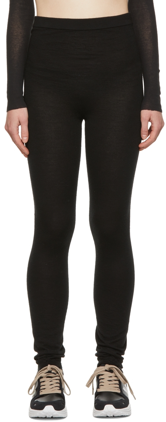 Black Soft Classic Stitch Knit Leggings 