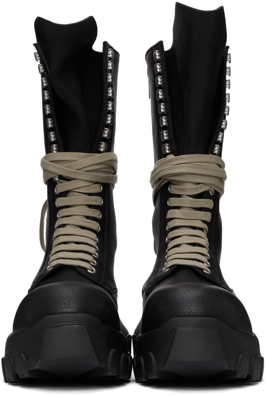 Rick Owens Lace-Up Tractor Boots | Smart Closet