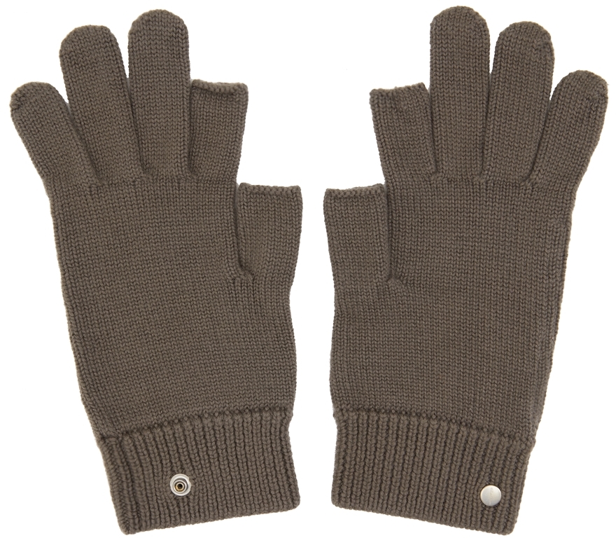 Rick Owens Brown Cashmere Touch Screen Gloves