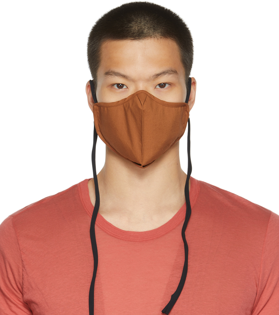 Rick Owens Brown Cotton Mask In 33 Rust | ModeSens