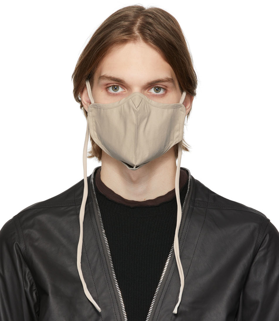 Rick Owens Grey Cotton Mask In 08 Pearl | ModeSens