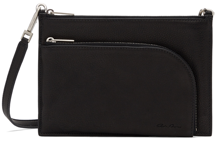 Rick Owens Black Leather Club Pouch | Smart Closet