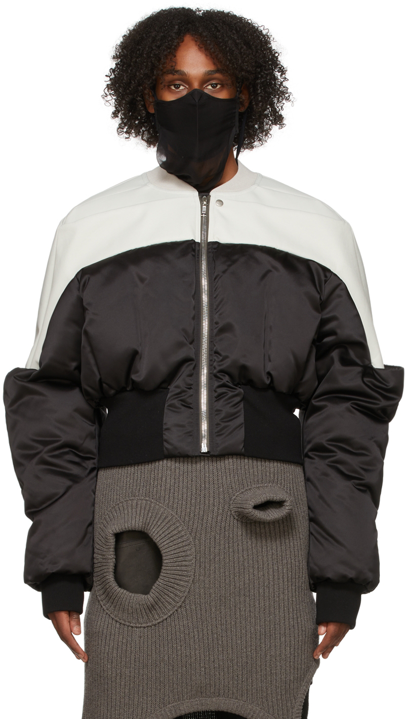 black cropped bomber