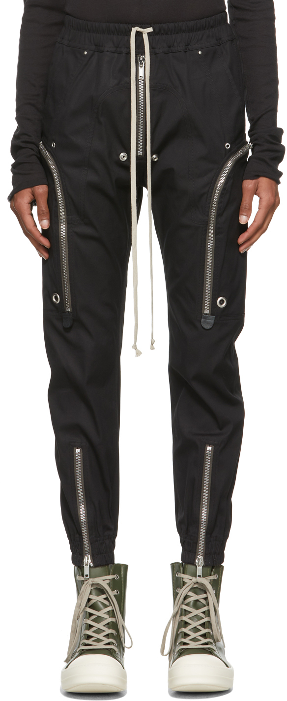 Black Bauhaus Cargo Pants by Rick Owens on Sale