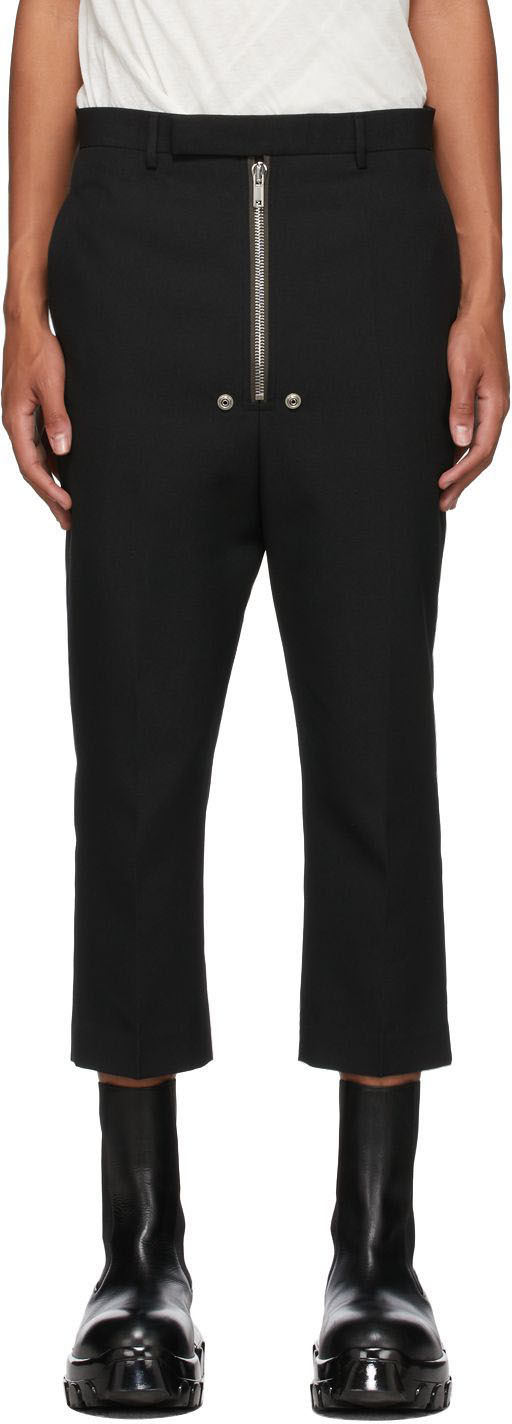 Rick Owens: Black Cropped Bela Astaires Trousers | SSENSE Canada